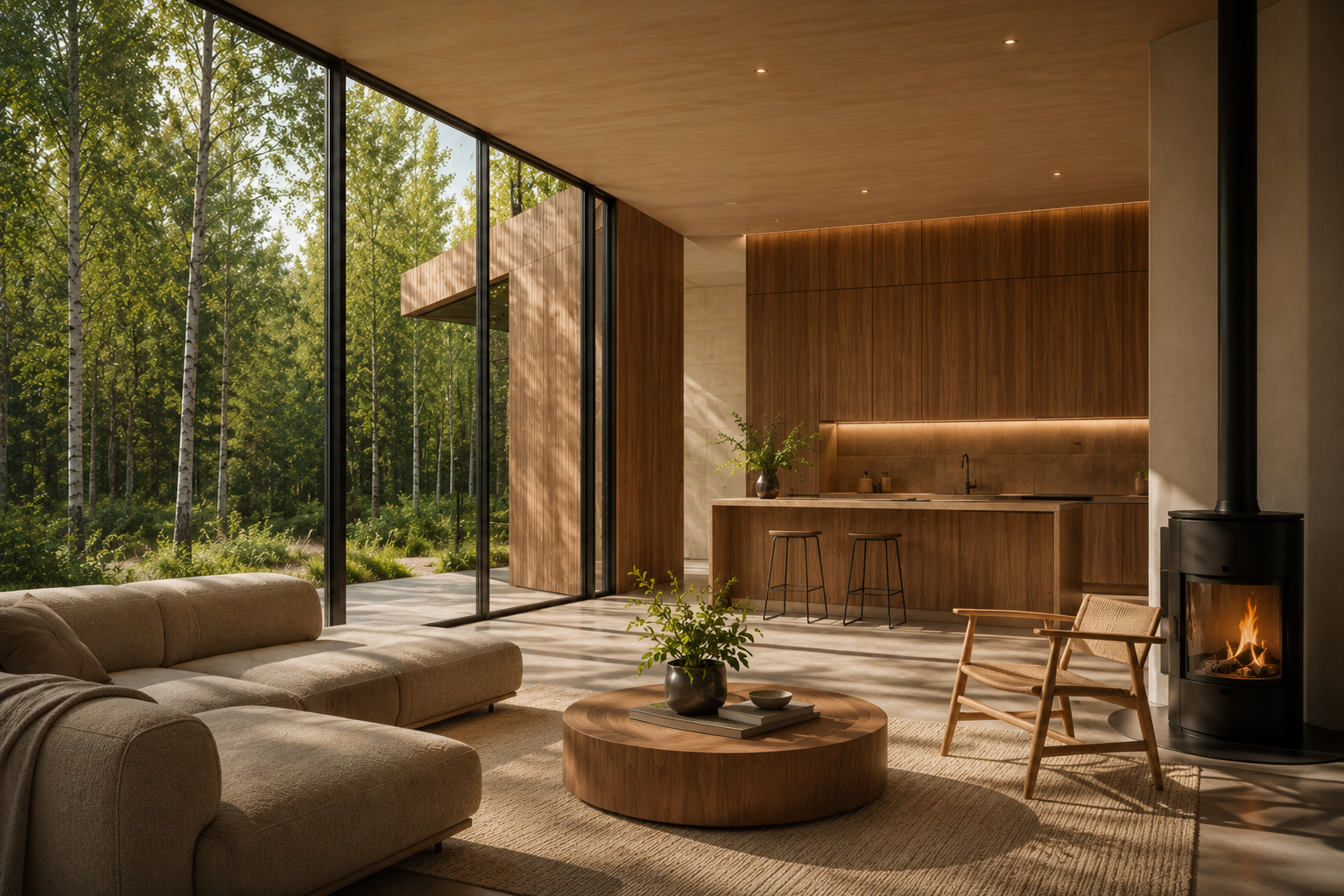 Warm minimalist residence, Concept setting — concept setting
